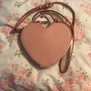 Lauren Conrad Dusty Pink Heart Crossbody Bag